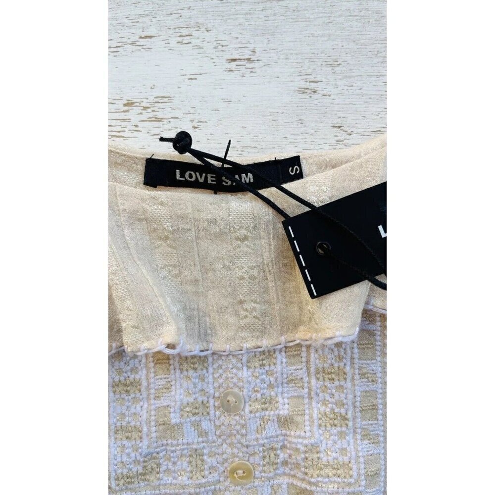 Love Sam Womens Midsummer Moments Cropped Top Size S Cream $180 NG99 - Picture 6 of 11